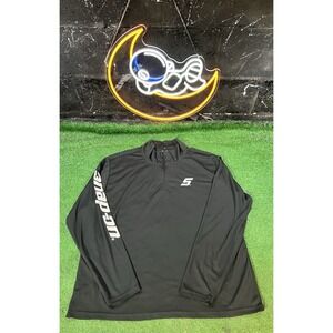 Snap On Tools 1/4 Zip Pullover Shirt Top Black‎ Spell Out Mens XL Lightweight